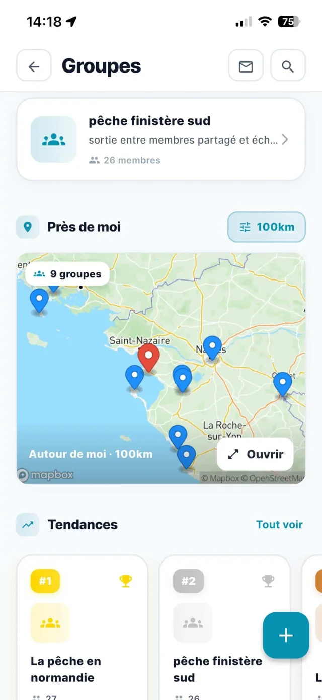 Capture d'écran Fishing Grid : groupes locaux et carte des pêcheurs autour de moi