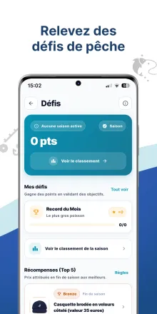 Défis et classements de pêche — compétitions entre pêcheurs