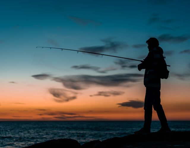 Fishing at the water's edge